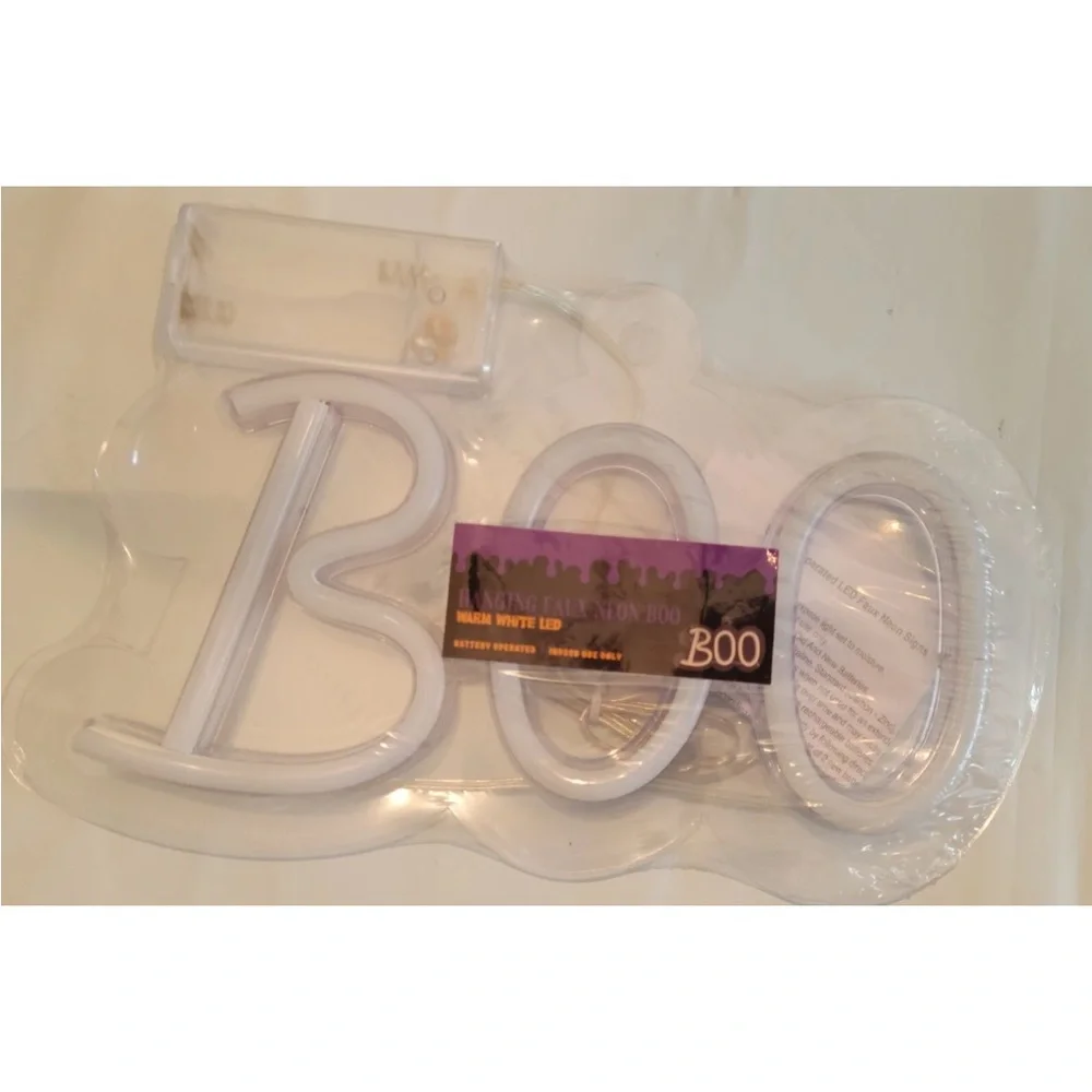 2023 Bullseye Playground 3 Faux Neon Signs - Bat Ghost & Boo Hanging 6